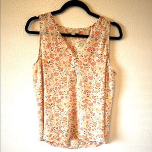 Loft Button Detail Floral Tank Top (S)